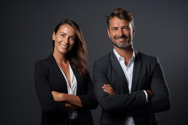 Foto homem de negócios feliz mulheres de origem isolada