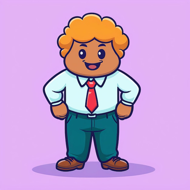 Foto homem de negócios mulher de negócios escritório executivo corporativo um personagem de desenho animado com uma gravata e camisa