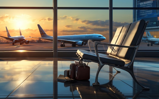 Homem de negócios no terminal do aeroporto