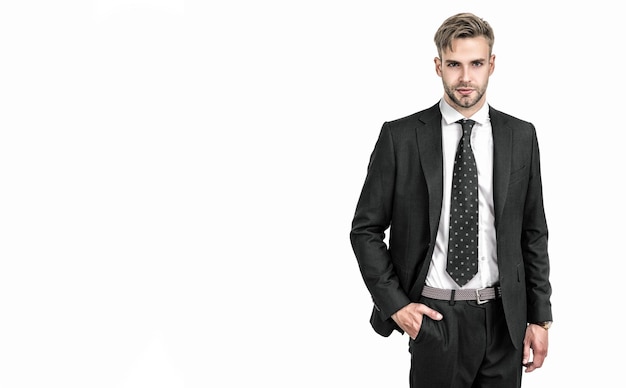 Homem de negócios profissional sério advogado empresário profissional de negócios em terno de negócio
