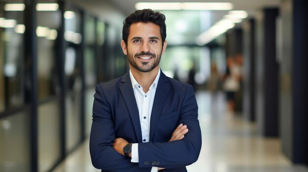 Homem de negócios sorridente em roupas formais