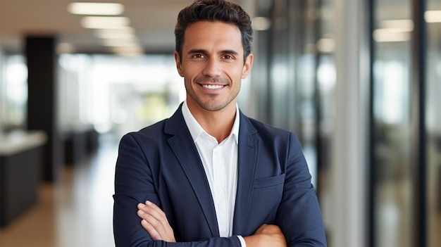 homem de negócios sorridente em roupas formais