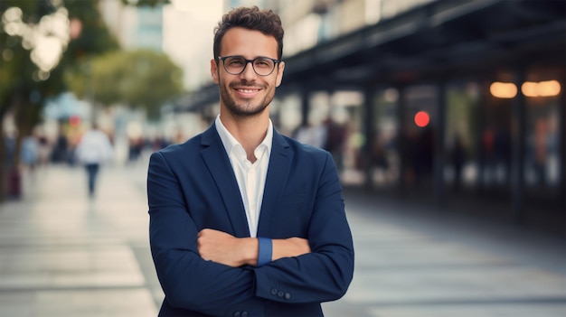 homem de negócios sorridente em roupas formais