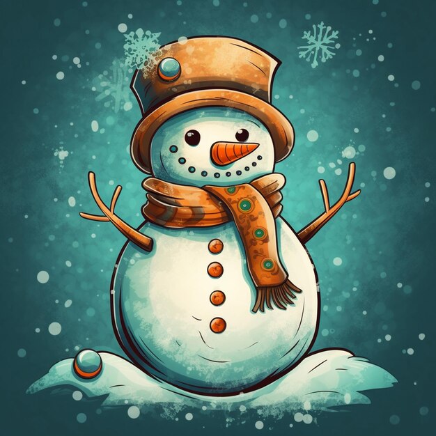 Homem de neve no inverno