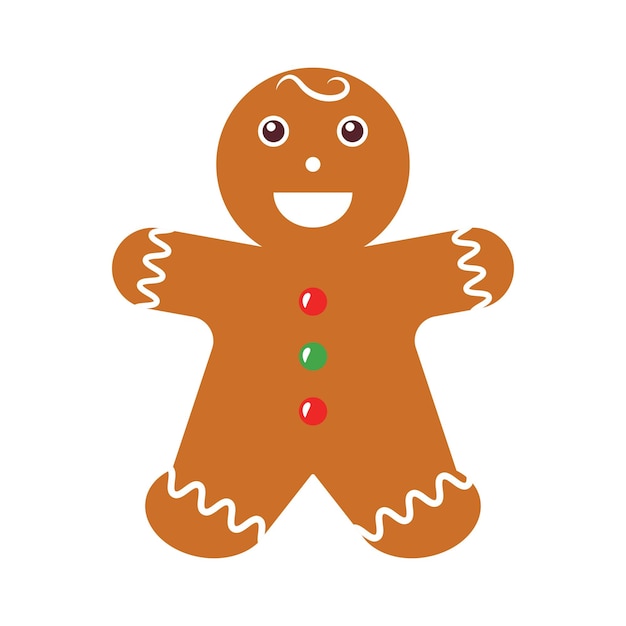 Homem de pão de gengibre de Natal. Ilustração vetorial.
