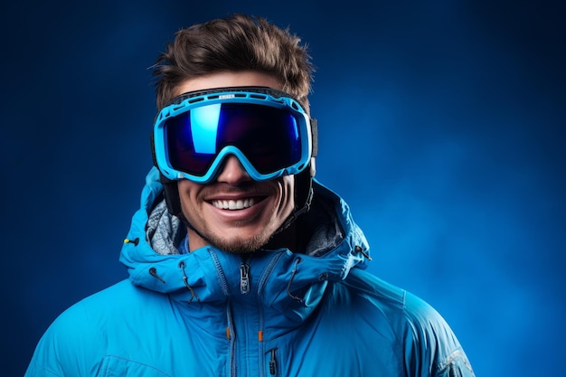 Homem de snowboard sorrindo Resort de esportes de inverno Gerar Ai