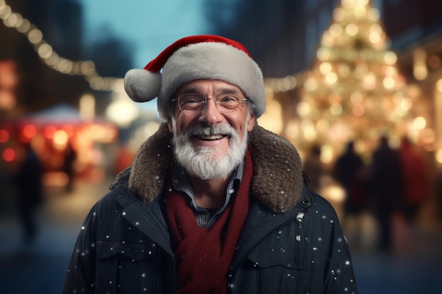 Homem durante as celebrações de Natal