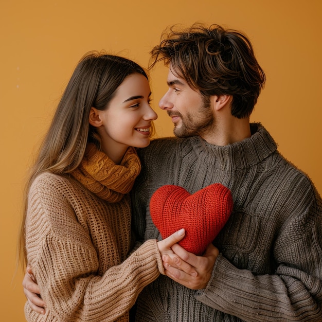 Homem e Mulher com Coração Vermelho