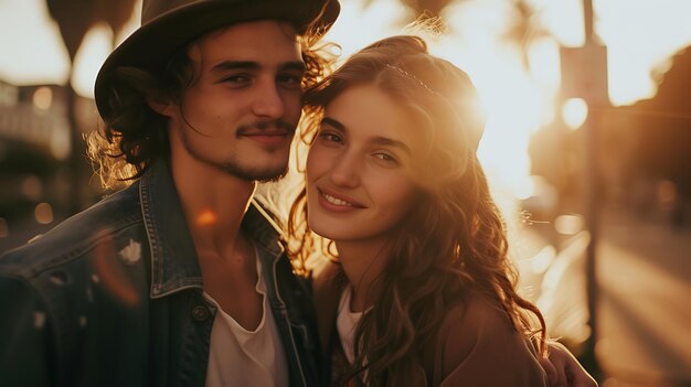 Homem e mulher de pé juntos IA generativa