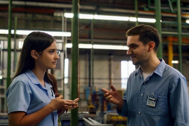 homem e mulher na fábrica