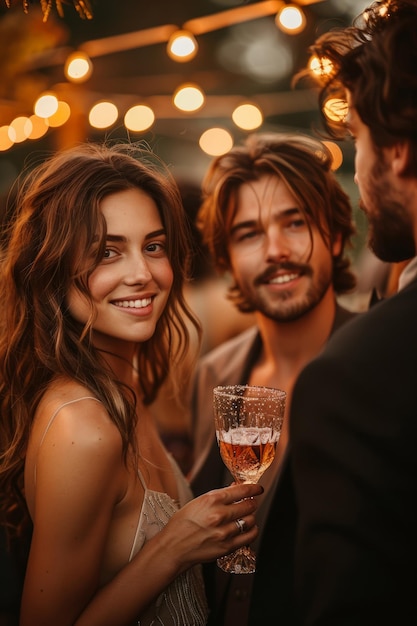 Homem e mulher segurando copos de vinho