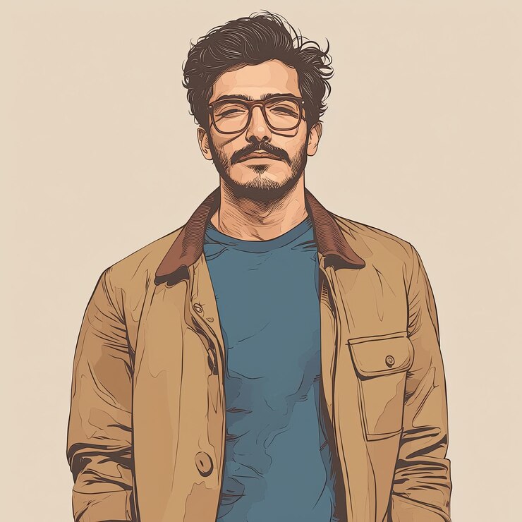 Foto homem elegante com barba usando casaco mostrando confiança