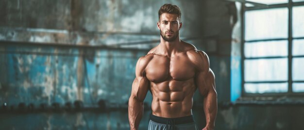 Homem em forma exibindo os frutos de sua inspiradora jornada de fitness