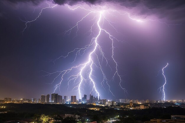 Homem feito de iluminação elétrica efeito tempestade de trovão