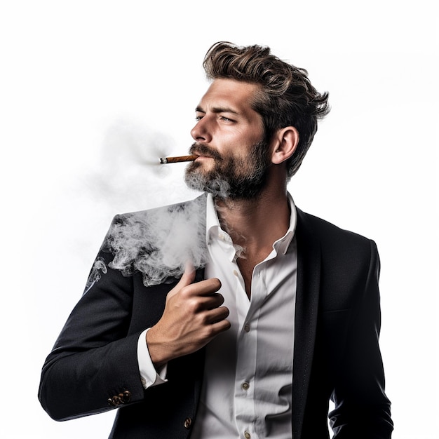 Foto homem fumador de cigarro estilo de vida tabaco saúde masculino vício em nicotina insalubre