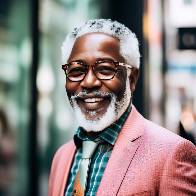 Homem idoso feliz a sorrir para a câmara Homem Idoso feliz a sorrisar para a câmera