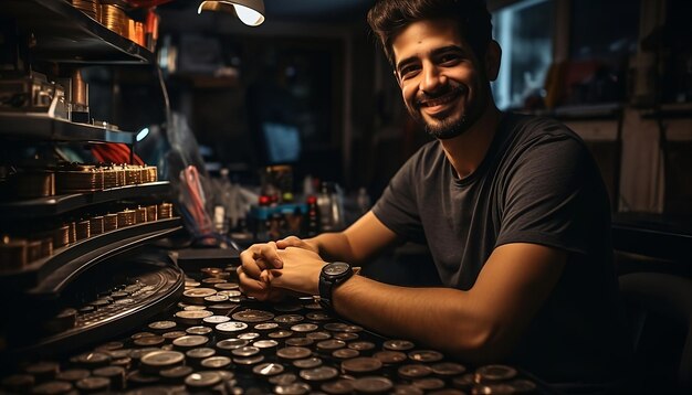 Foto homem indiano ganha dinheiro online