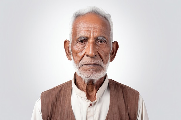 Homem indiano idoso de colete