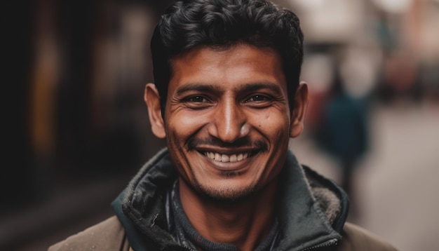 Homem indiano sorridente olhando para a câmera