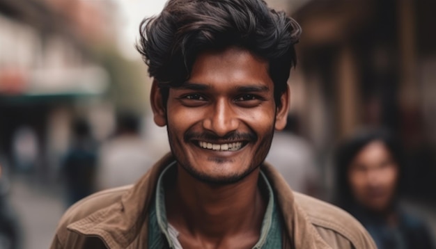 Homem indiano sorridente olhando para a câmera