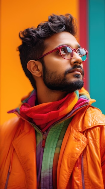 Homem indiano usando óculos