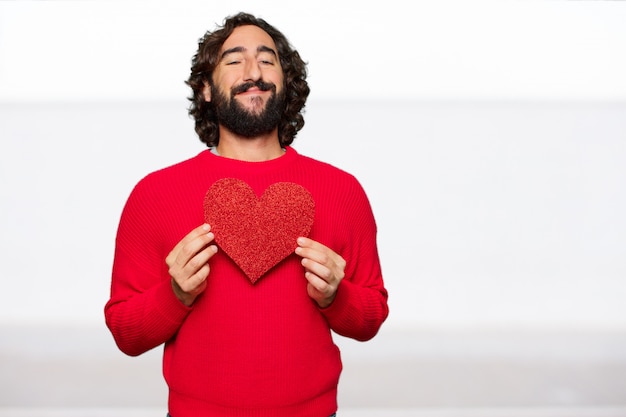 Homem louco novo no amor, conceito do dia de Valentim.