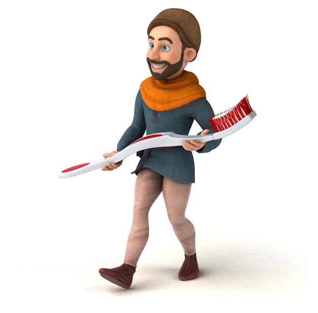 Homem medieval divertido dos desenhos animados 3d