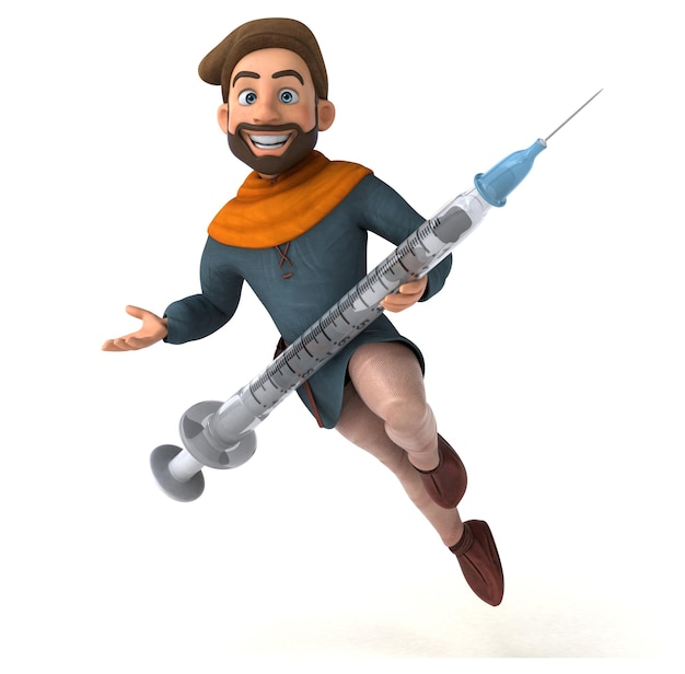 Homem medieval divertido dos desenhos animados 3D