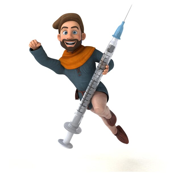 Homem medieval divertido dos desenhos animados 3D