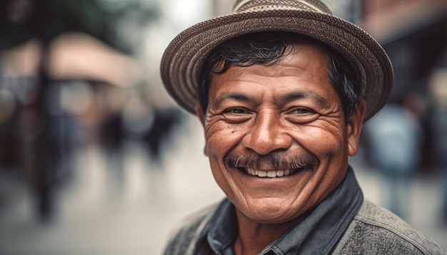 Homem mexicano sorridente olhando para a câmera