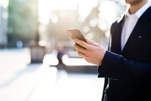 Homem negócios, comunicar, telefone