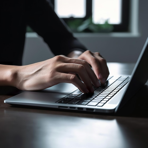 Homem negócios, trabalhando, laptop, computador