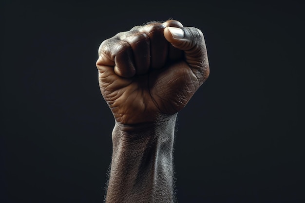 Homem negro empoderado mostrando solidariedade
