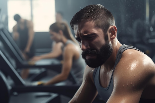 Foto homem se sentindo mal em fitness durante o calor do verão