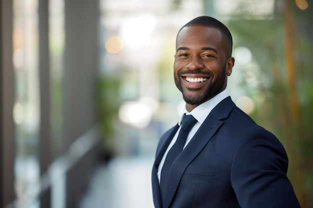 Homem sorridente de terno e gravata