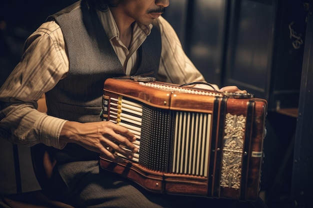 Homem tocando acordeão generativo Ai