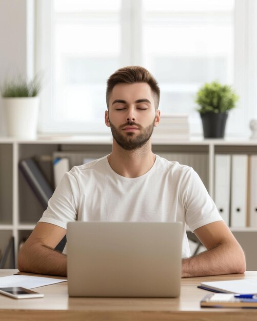 Homem trabalhando em computador portátil