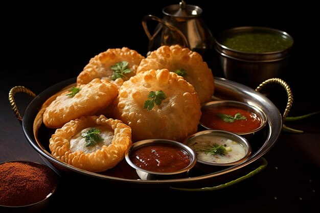 Homemade Kachori Joy comida frita tradicional indiana kachori fotografia de imagem