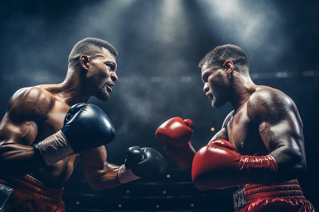 Foto homens a lutar no boxe.