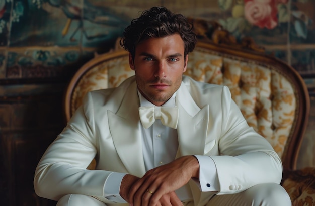 Homens de elegância atemporal em fatos exibem estilo refinado sofisticação e charme clássico encarnando o epítome da moda formal para eventos especiais celebrações e ocasiões blacktie