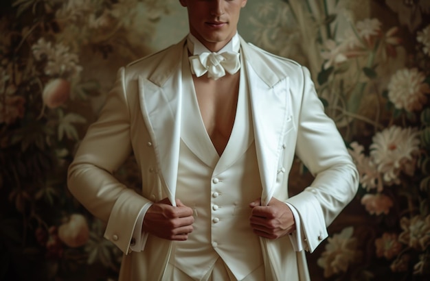 Foto homens de elegância atemporal em fatos exibem estilo refinado sofisticação e charme clássico encarnando o epítome da moda formal para eventos especiais celebrações e ocasiões blacktie