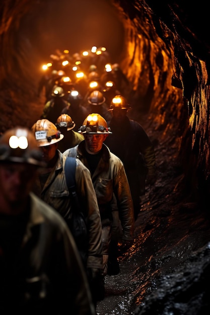 homens no túnel subterrâneo com as palavras "fogo" na frente