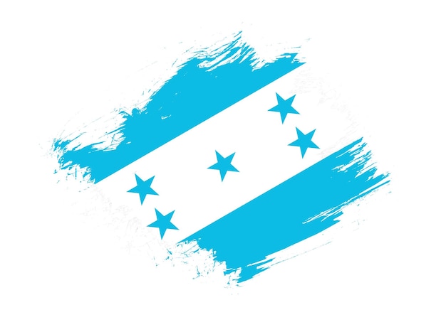 Honduras-Flagge mit abstraktem Pinsel-Textureffekt auf weißem Hintergrund