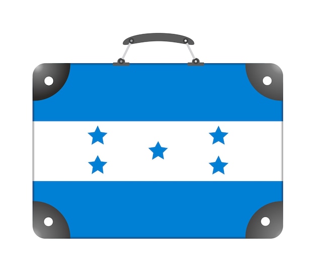 Honduras-Landesflagge in Form eines Reisekoffers auf weißem Hintergrund - Illustration