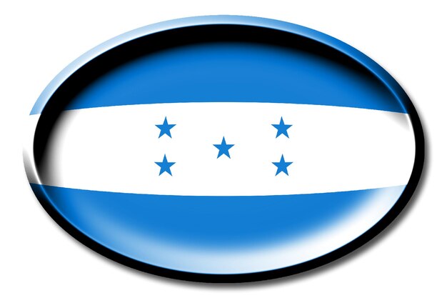 Foto honduras ronda la bandera del país sobre fondo blanco.