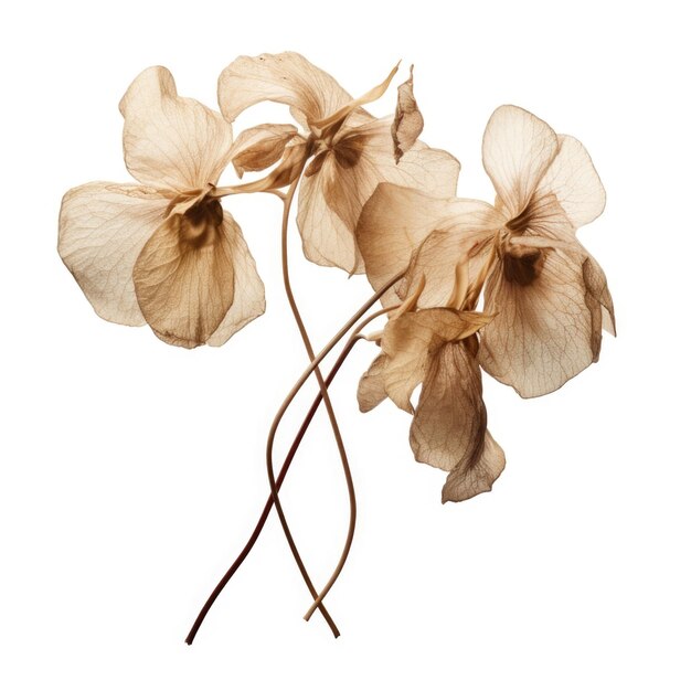 Honestidade Lunaria flor seca isolada em fundo branco IA generativa