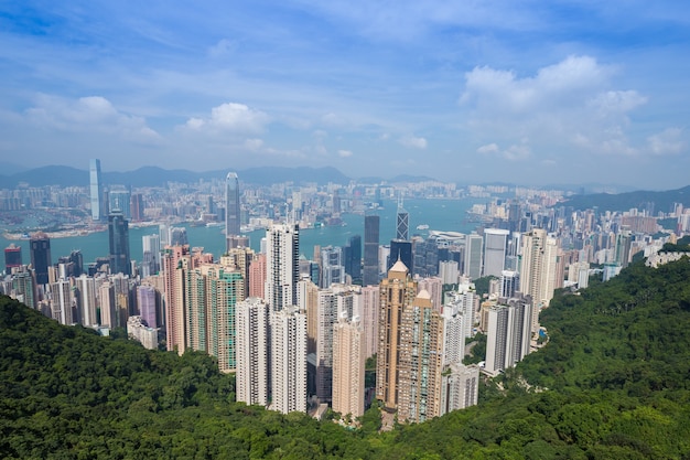 Hong Kong-Stadt, Ansicht von der Spitze