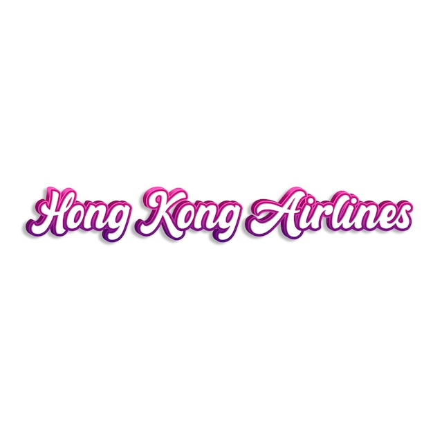 Foto hongkongairlines tipografia 3d design amarelo rosa branco fundo foto jpg