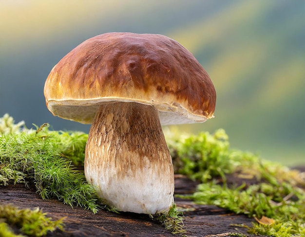 Foto el hongo boletus edulis aislado en fondo blanco camino de recorte