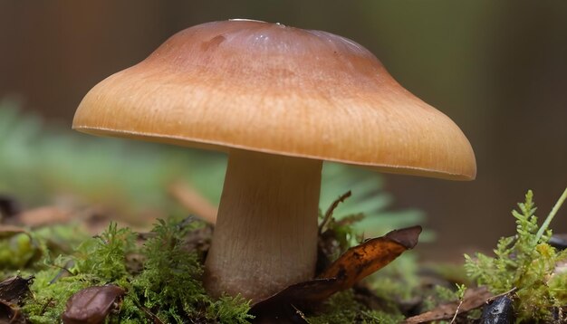 El hongo en el bosque en primer plano